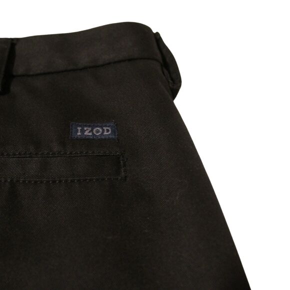 Men's IZOD Black Mid-Length Pleated Shorts with Front and Back Pockets Size 38 - Picture 5 of 7